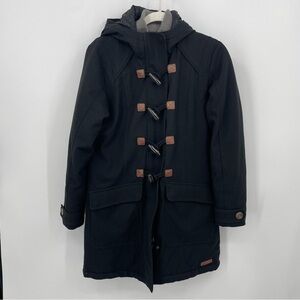 Merrell Haven Opti-Warm Hooded Toggle Harbor Coat Duffel Coat size S black